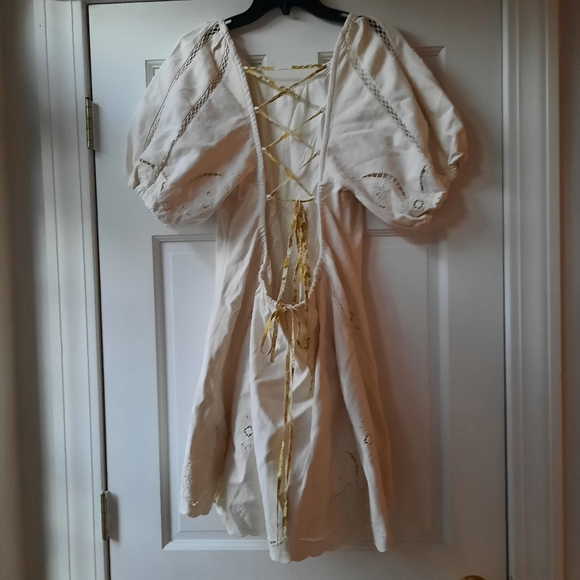 New Free People Wanna Dance Lace-Up Back Mini dress NWT XL - Picture 7 of 8